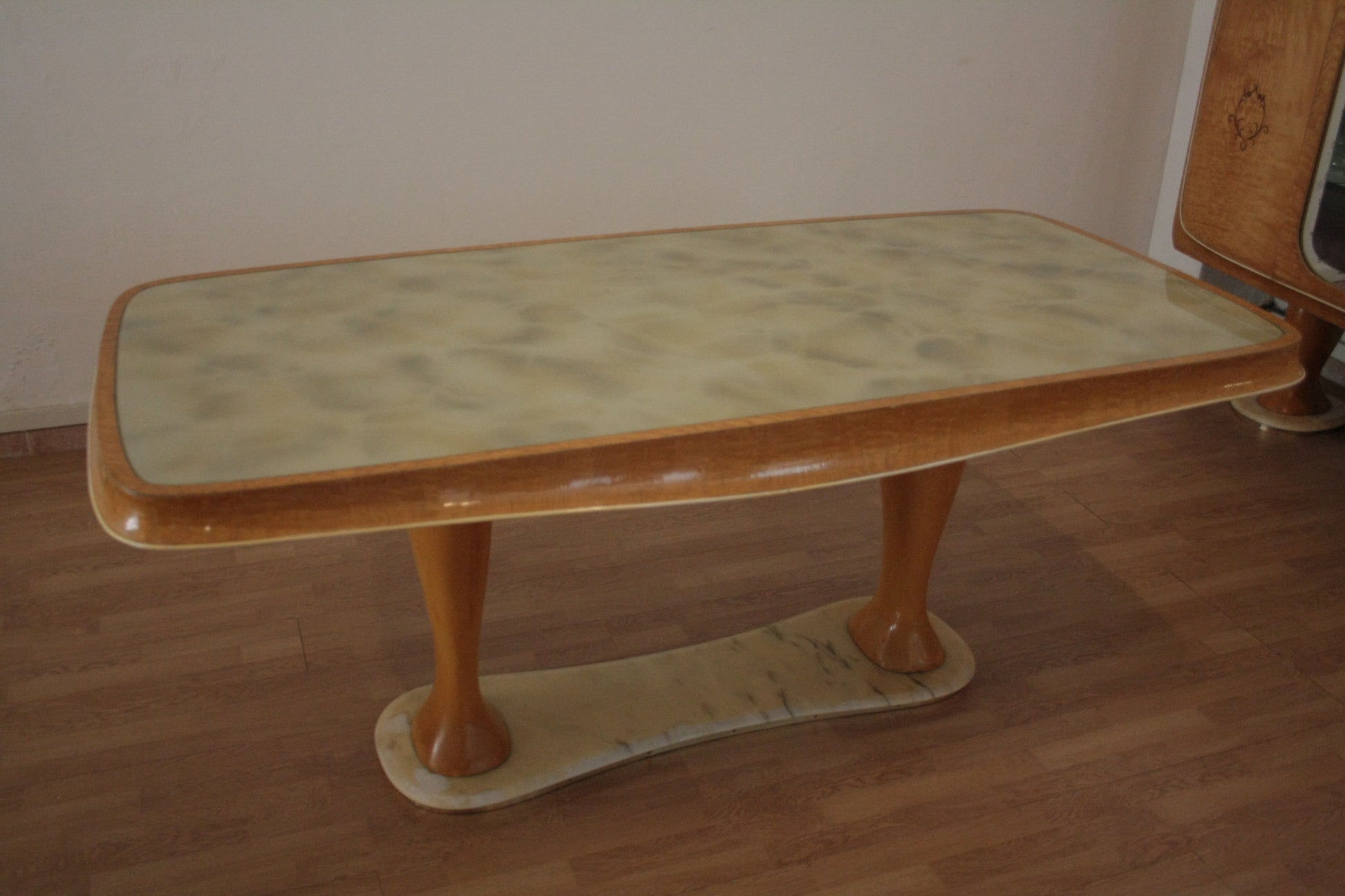 Tavolino da pranzo Mid-Century Moderna di Vittorio Dassi, anni 50, in legno chiaro