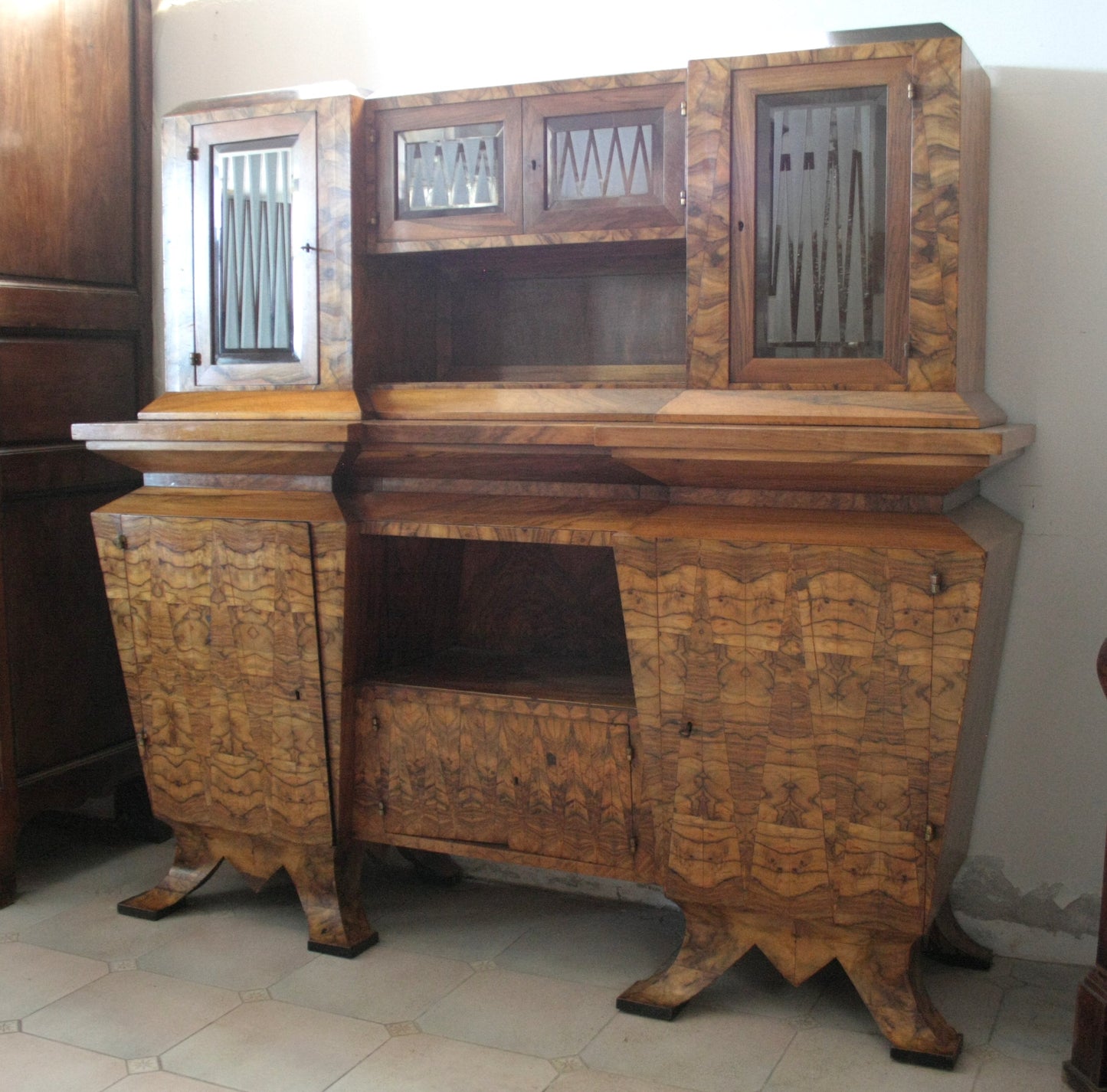 Credenza due corpi Art Decò Italia Roma realizzata per il ministro Bottai nel 1933