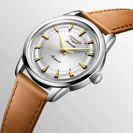 ロンジン コンクエスト ヘリテージ 38mm シルバー 自動巻き ステンレススチール ウォッチ L1.649.4.72.2