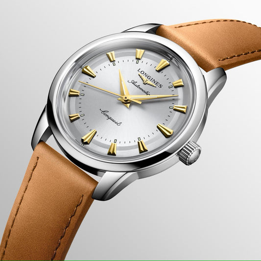 ロンジン コンクエスト ヘリテージ 40mm シルバー 自動巻き ステンレススチール ウォッチ L1.650.4.72.2