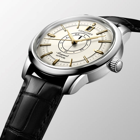 ロンジン コンクエスト ヘリテージ セントラルパワーリザーブ 38mm シャンパンカラー 自動巻き ステンレススチールウォッチ L1.648.4.78.2