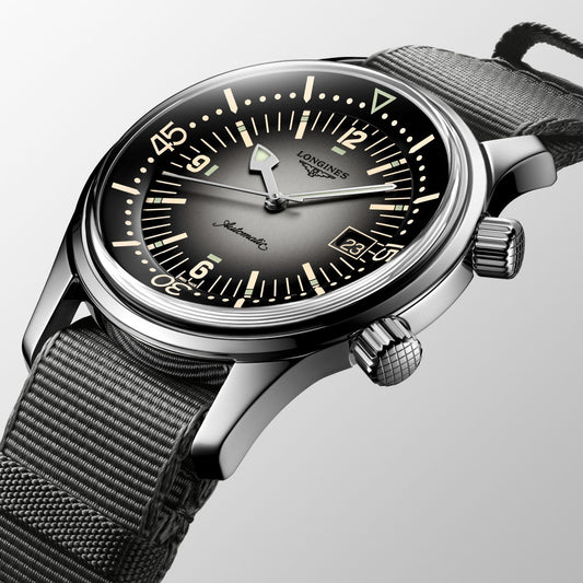 ロンジン レジェンド ダイバー ウォッチ 42mm グレー 自動巻き ステンレススチール L3.774.4.70.2