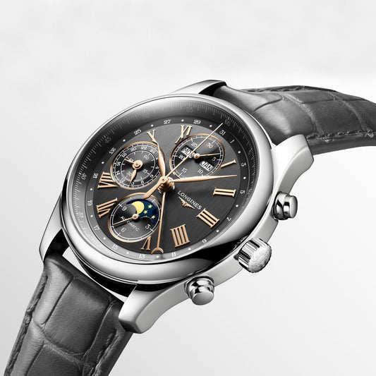 ロンジン マスターコレクション 42mm アンスラサイト 自動巻き ステンレススチールウォッチ L2.773.4.61.2