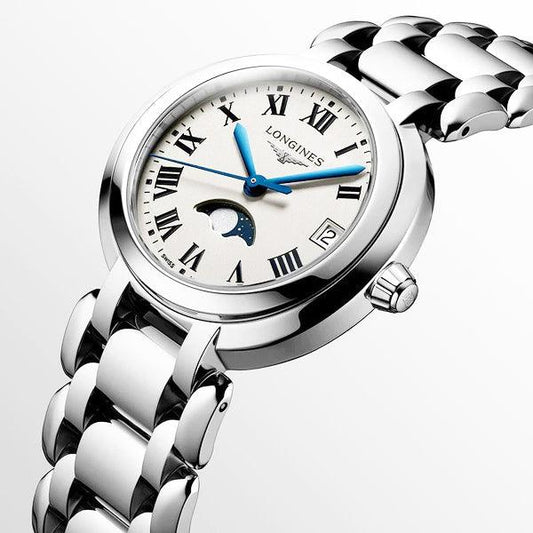 Longines orologio Primaluna 34mm argento quarzo acciaio L8.116.4.71.6