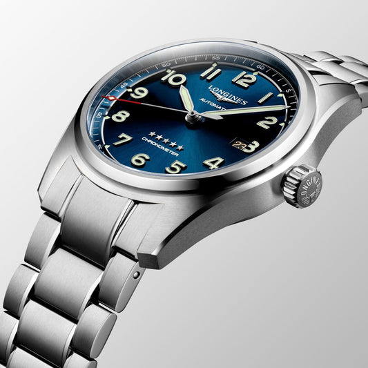Longines Spirit 42mm Blue Automatic Steel Watch L3.811.4.93.6