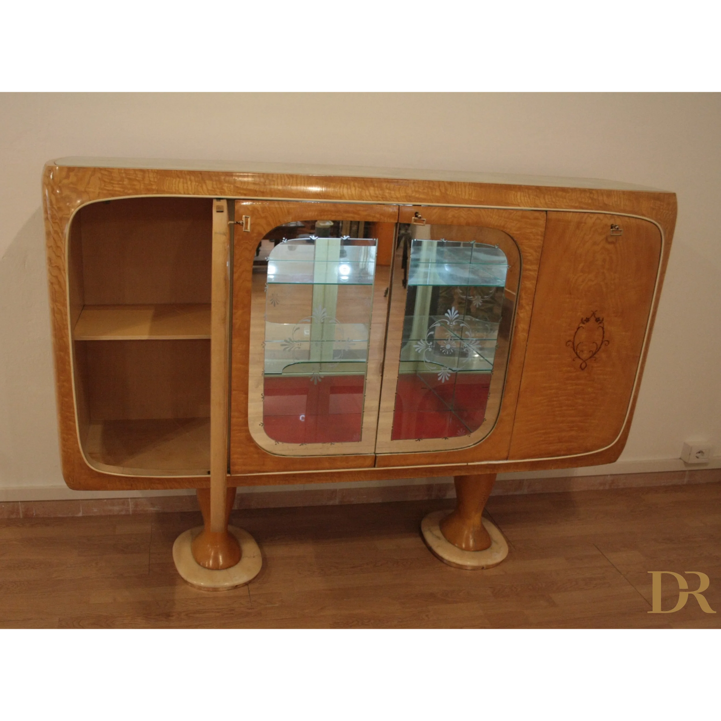 Credenza Mid-Century Moderna di Vittorio Dassi in stile Art Deco in legno