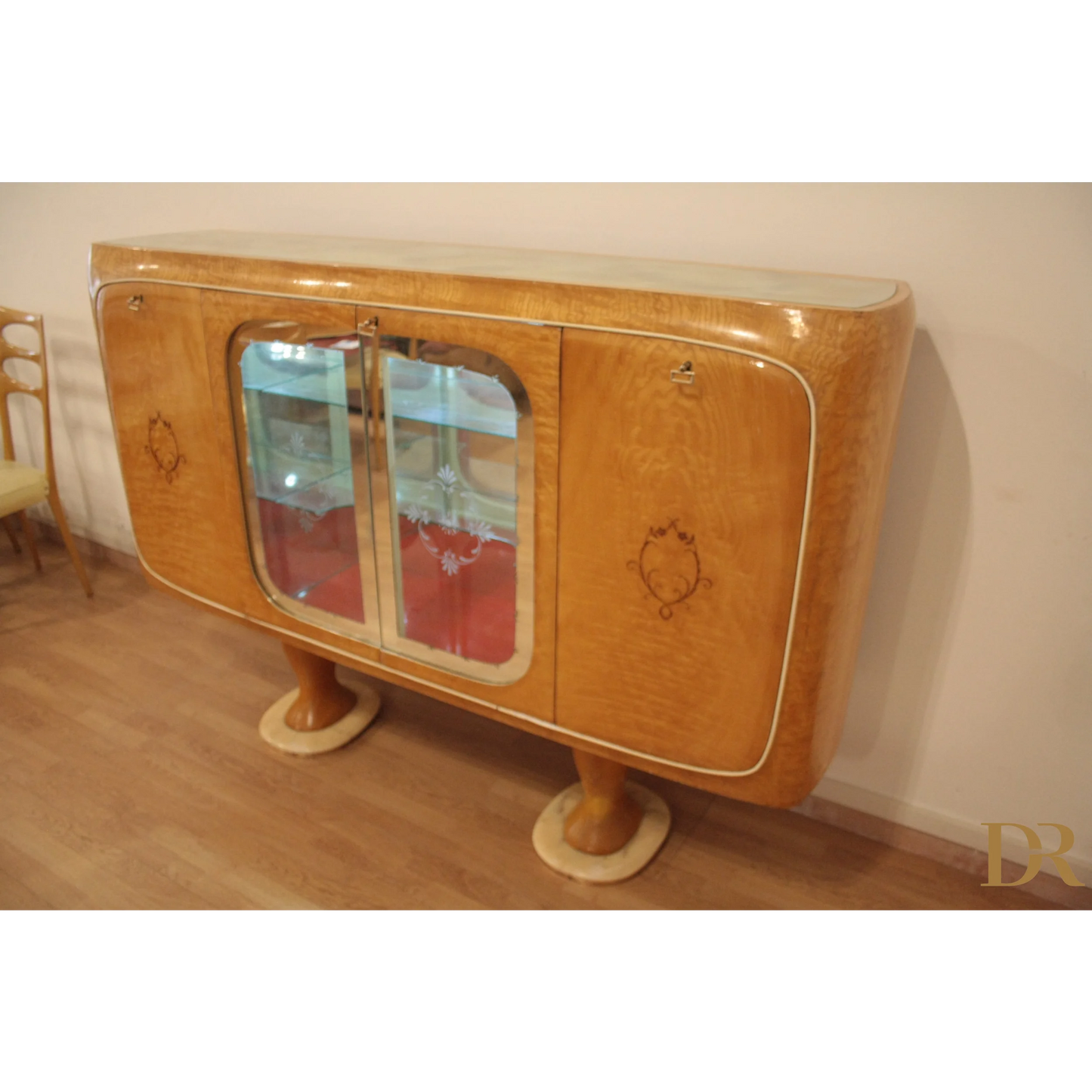 Mobile bar credenza in stile Art Deco di Vittorio Dassi, anni ’50, elegante e funzionale