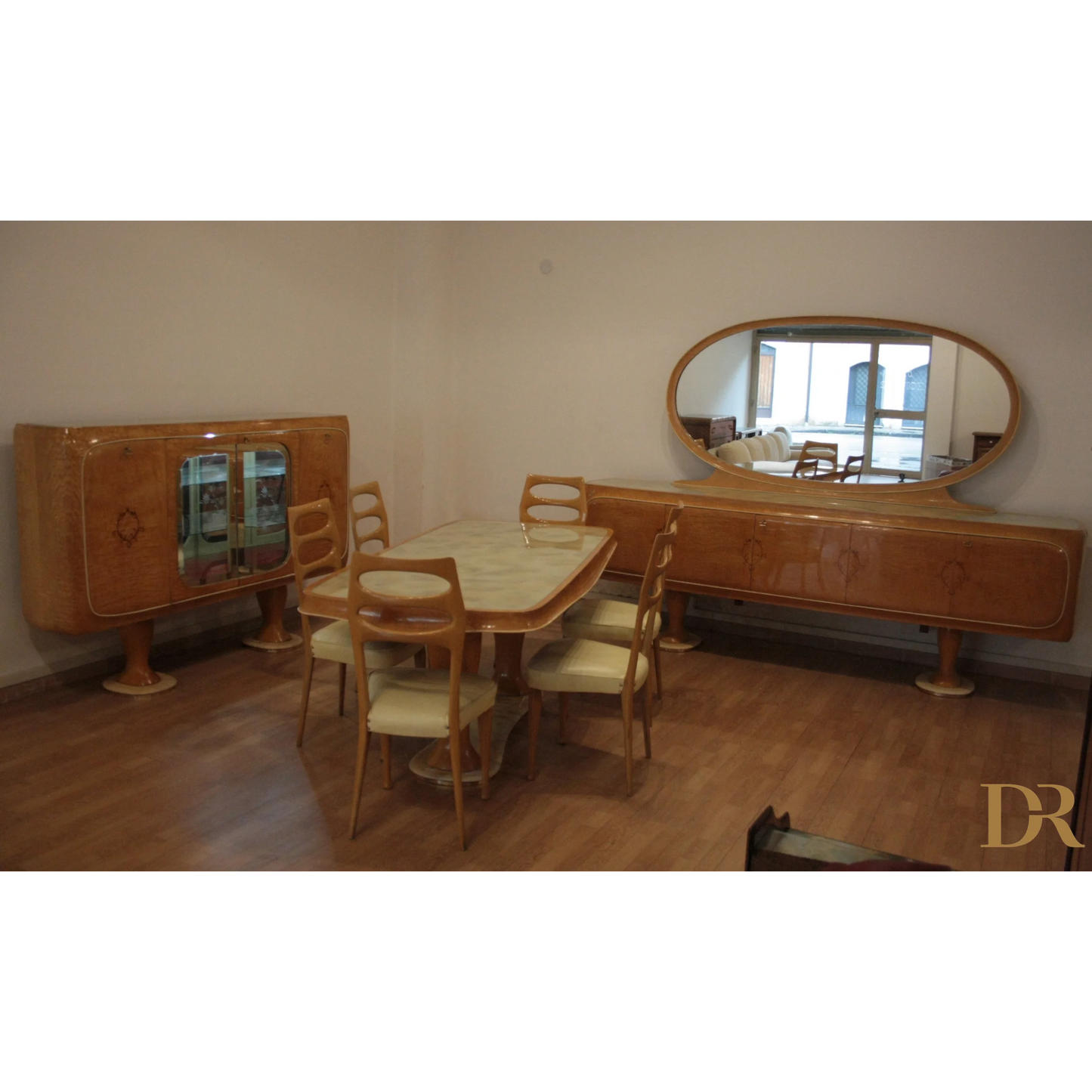 Set di cucina Art Deco con Mobile Bar Credenza Mid-Century Moderna di Vittorio Dassi