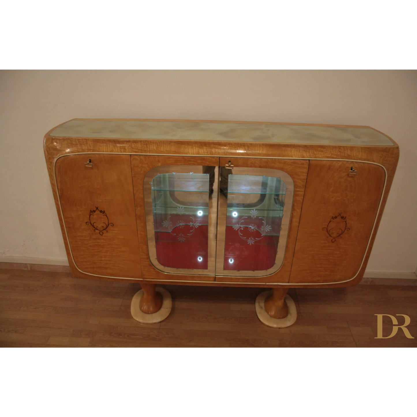 Cabinet in stile Art Deco del Mobile Bar Credenza Mid-Century Moderna di Vittorio Dassi