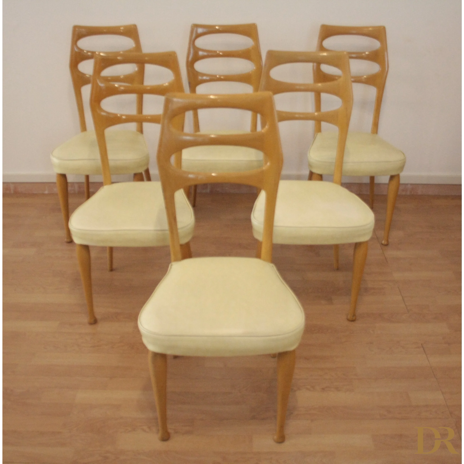 Set di sei sedie da pranzo Mid-Century moderne di Vittorio Dassi, dario raia antiquariato