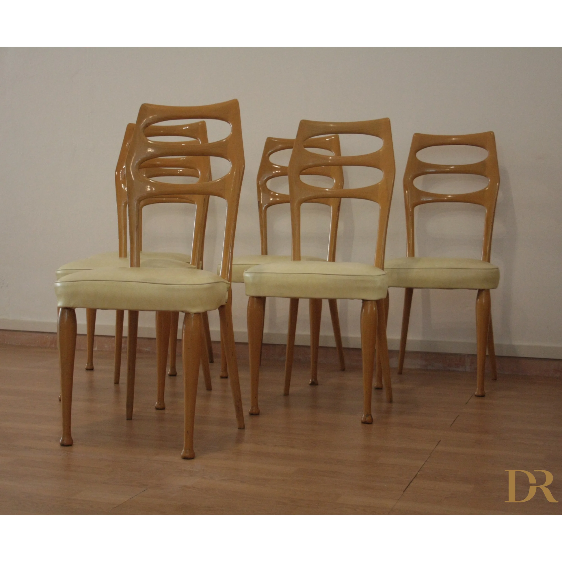 Set di sedie da pranzo Mid-Century moderne Vittorio Dassi di Dario Raia Antiquariato