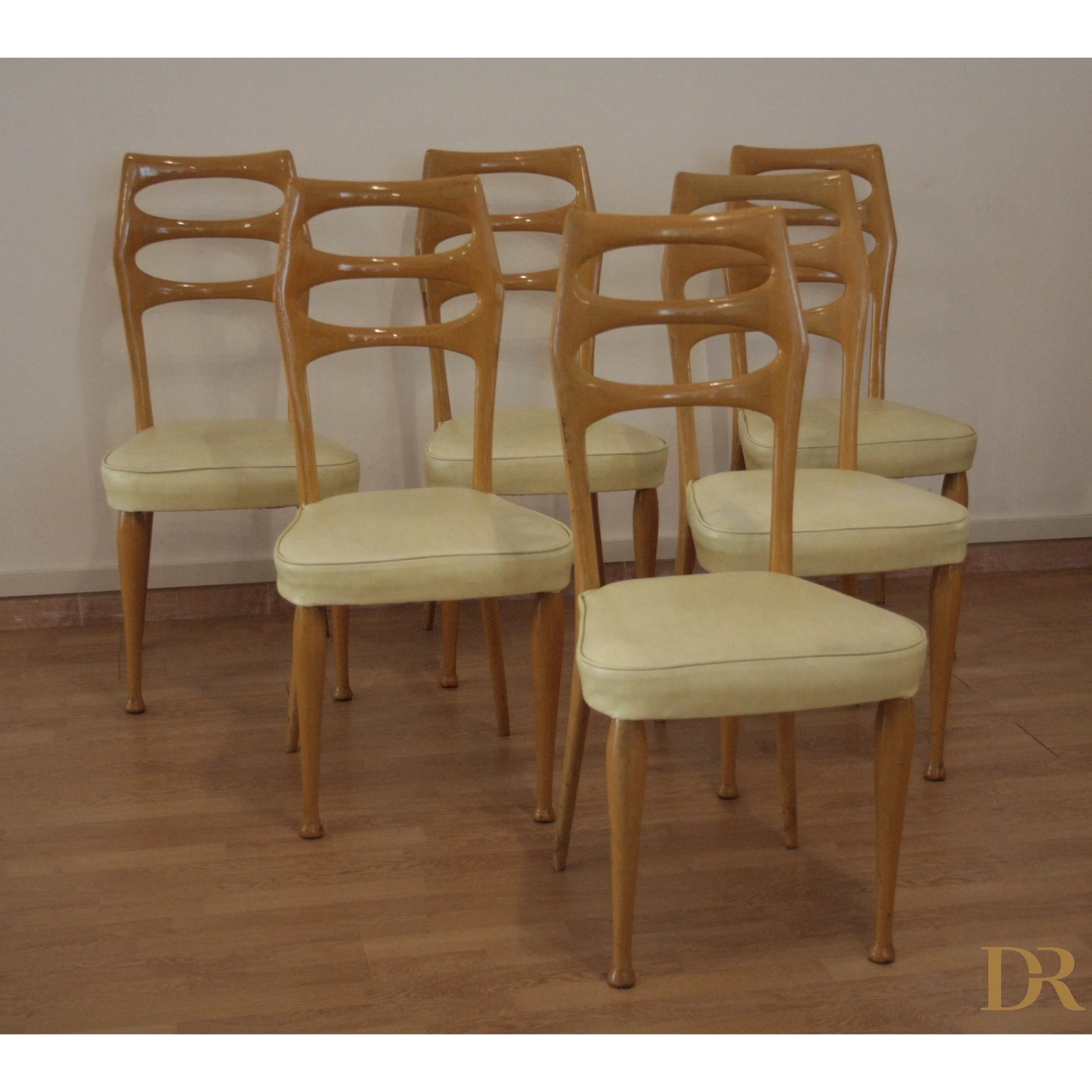 Set di sei sedie da pranzo moderne vittorio dassi anni 50 Dario Raia Antiquariato