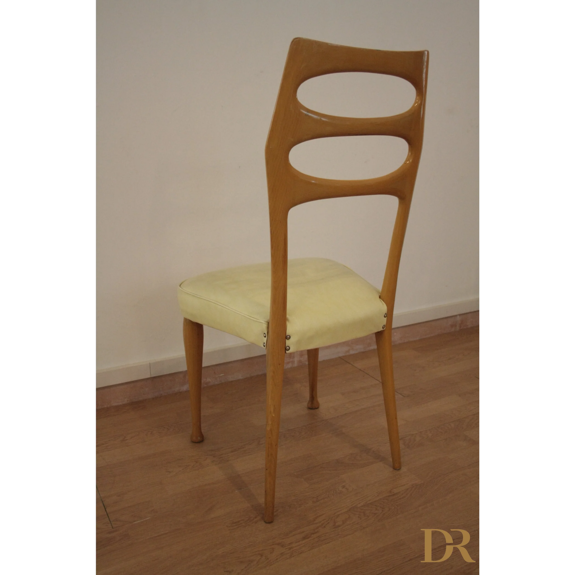 Sedie da pranzo Mid-Century moderne di Vittorio Dassi, set di 6 con schienale a buchi ovali