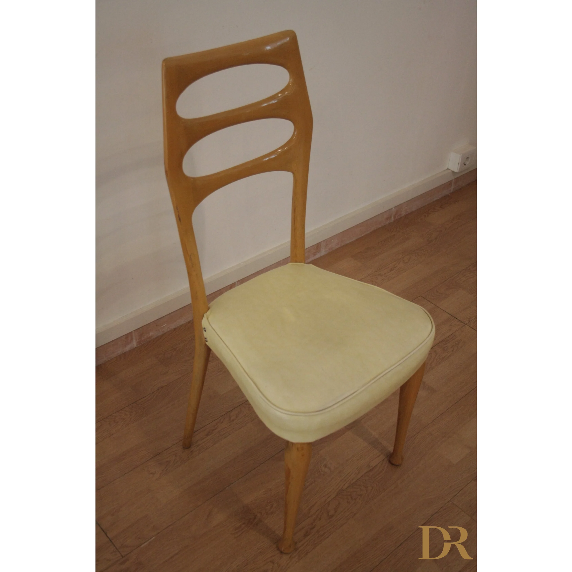 Sedie da pranzo Vittorio Dassi anni ’50 con schienale ovale e cuscino, set di 6