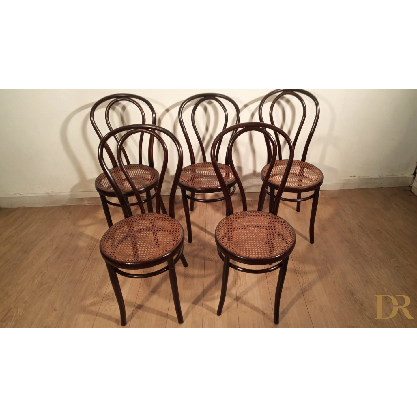 Set di sedie in stile Thonet Drava con seduta in canna intrecciata