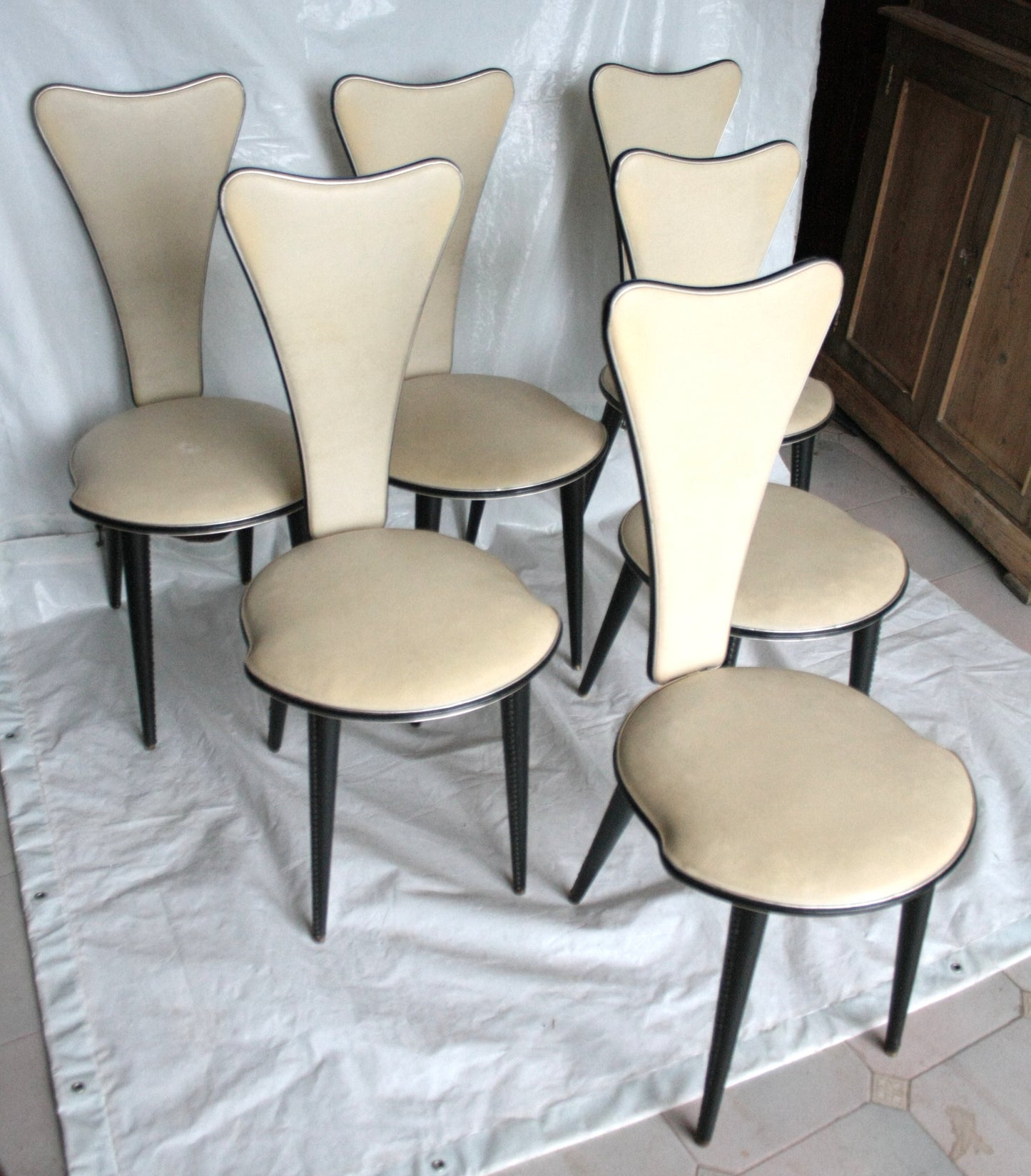 Set di sei sedie Umberto Mascagni anni 60 Italia, sedie Umberto Mascagni eleganti