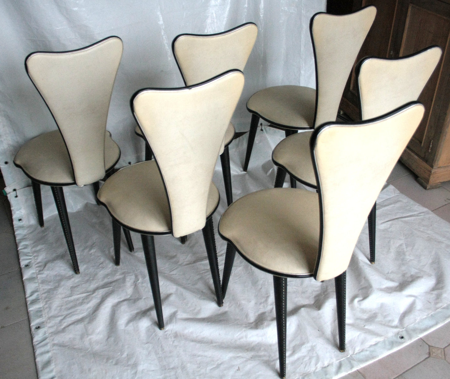 Set 6 sedie Umberto Mascagni anni 60 Italia con sedie umberto mascagni color cream