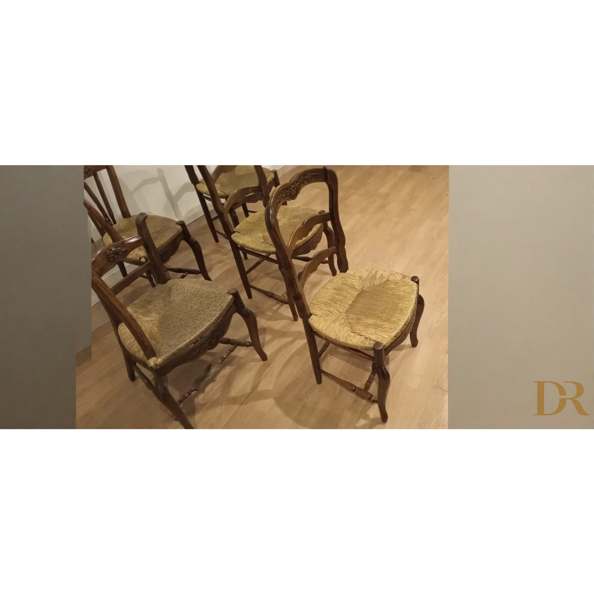 Sedia in rovere massello ottocento con seduta intrecciata, ideale per sedie provenzali rustiche