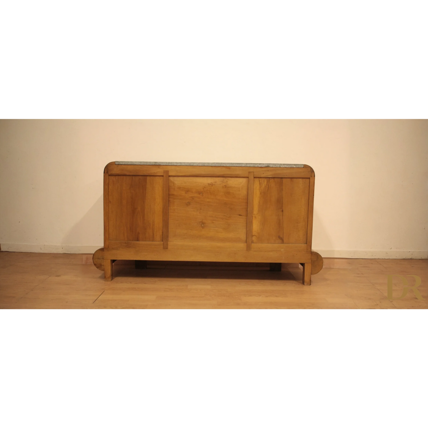 Mobile sideboard in noce con top in marmo stile Art Decò anni 50 vintage