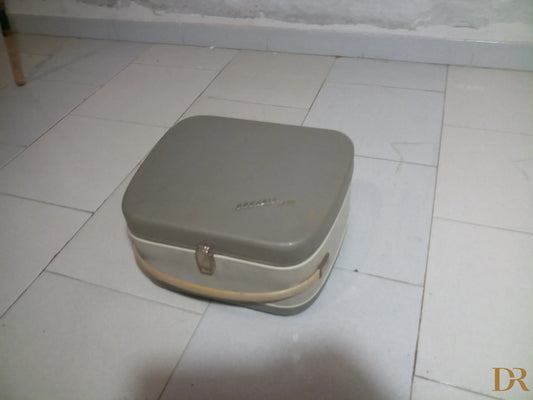 Vintage two-tone beige and cream suitcase with metal lock for Grundig TK24 vintage audio German electronics
