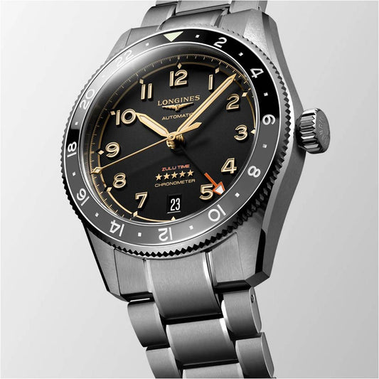 ロンジン スピリット ズールータイム 39mm アンスラサイト 自動巻き チタンウォッチ L3.802.1.53.6