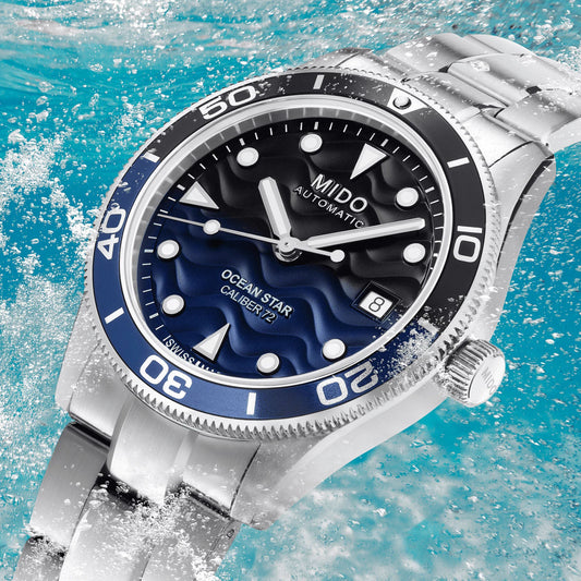Mido Uhr Ocean Star 39mm blau Automatik Stahl M026.907.11.041.00