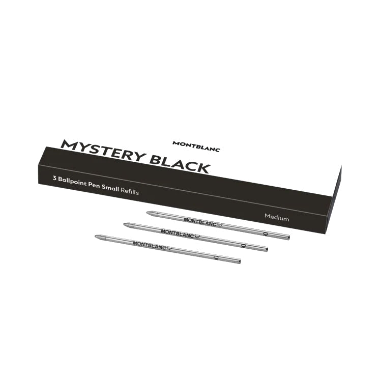 Montblanc 3 Small Ballpoint Pen Refills Mystery Black 128222