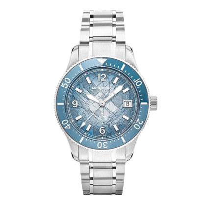 Montblanc Watch Iced Sea Automatic Date 0 Oxygen 38mm Light Blue Automatic Steel 134022