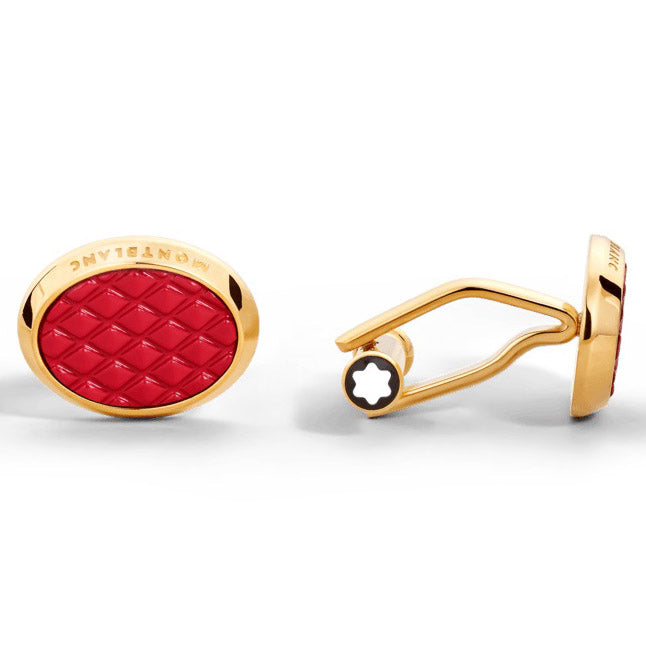 Montblanc Meisterstück Oval Cufflinks Yellow Gold PVD Stainless Steel 134469