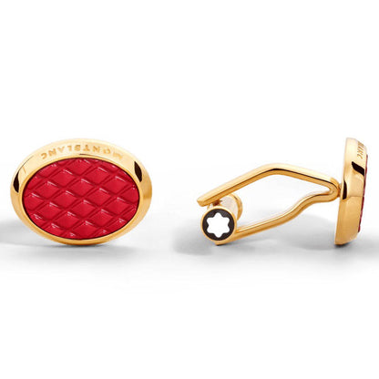 Montblanc Meisterstück Oval Cufflinks Yellow Gold PVD Stainless Steel 134469