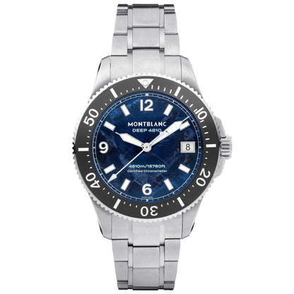 Montblanc Iced Sea 0 Oxygen Deep 4810 43mm Blue Automatic Titanium Watch 135634