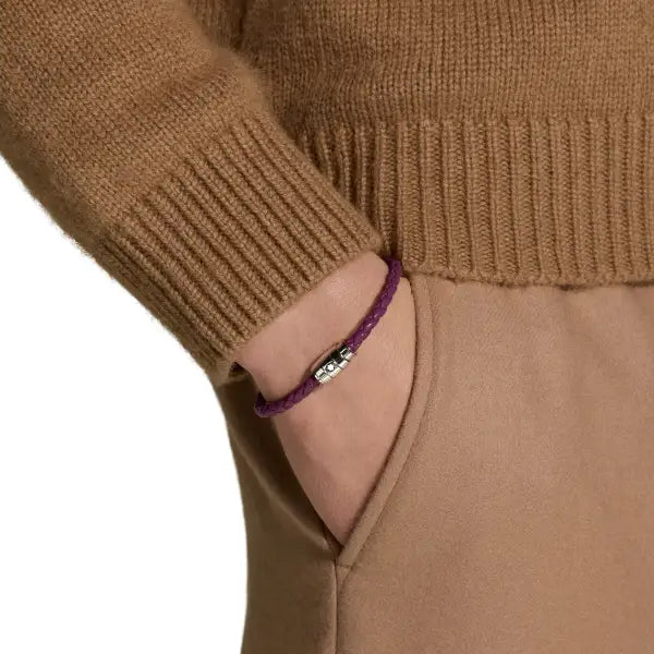 Montblanc Meisterstück Cassis 3-Ring Steel and Leather Bracelet, Size M 13431363