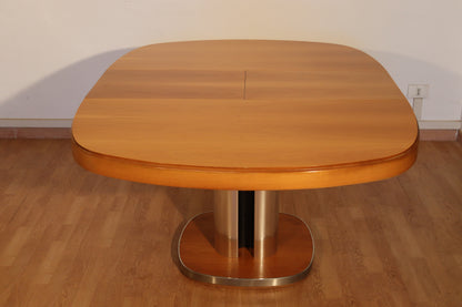 Set da pranzo completo attribuito a Willy Rizzo per Sabot — tavolo allungabile e 6 sedie, Italia, anni '70