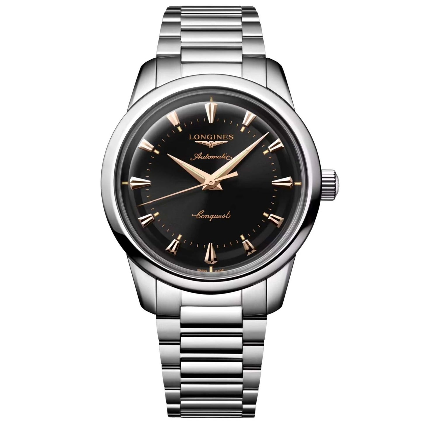 Longines Heritage Watch 40mm Black Steel Automatic L1.650.4.52.6