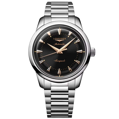 Longines Heritage Watch 40mm Black Steel Automatic L1.650.4.52.6