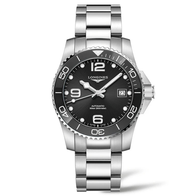 Longines Uhr Hydroconquest 39mm Schwarz Automatik Stahl