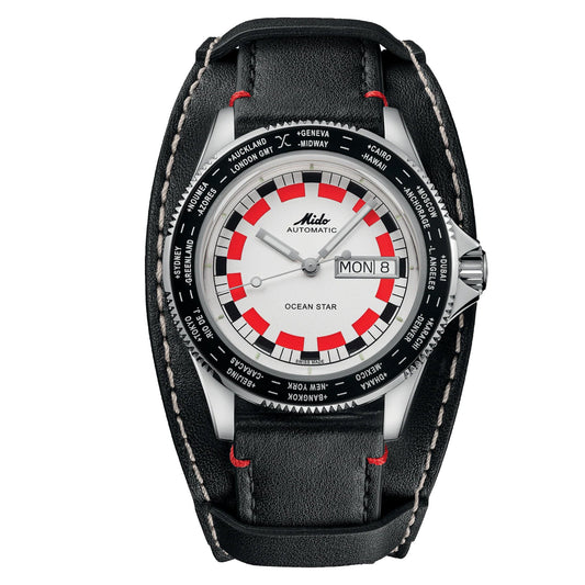 Mido Armbanduhr Ocean Star Worldtimer 40mm silber automatisch Stahl M026.830.16.030.00