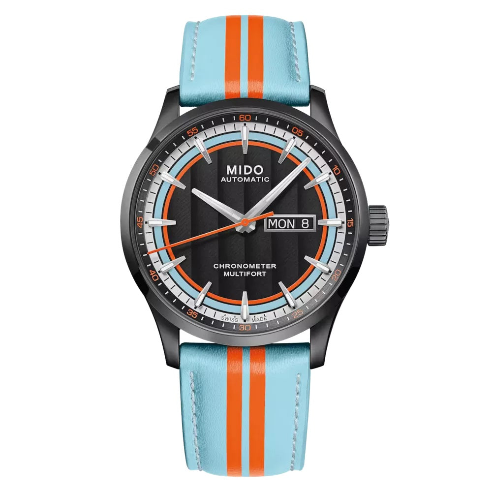Mido watch Multifort Chronometer 1 Racer 42mm black automatic steel PVD finish black M038.431.36.051.00