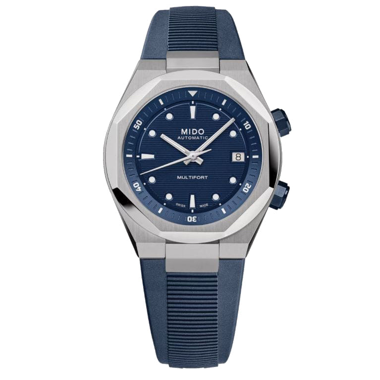 Mido Multifort 8 Two Crowns 38.4x40mm Blue Automatic Steel Watch M047.507.17.041.00