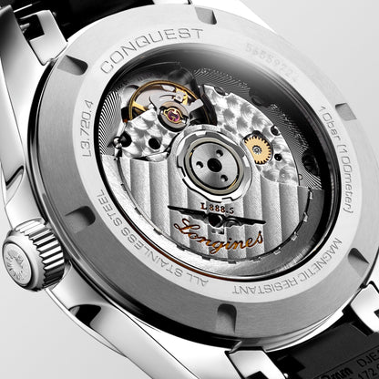 Longines Uhr Conquest 38mm schwarz automatisch Stahl L3.720.4.52.9