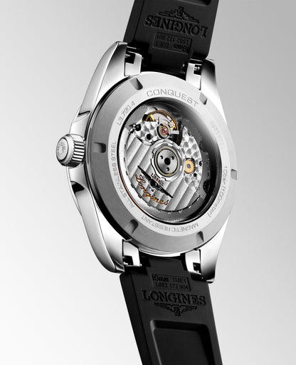 Longines Uhr Conquest 38mm schwarz automatisch Stahl L3.720.4.52.9