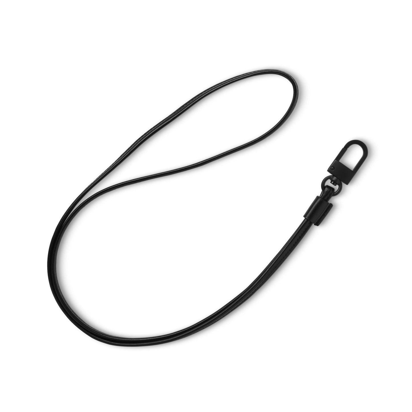 Montblanc laccetto da collo in pelle pelle bovina nera con design minimalista e clip metallica resistente