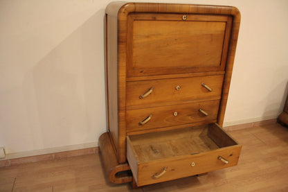 Secretaire in noce mid century modern anni 50 con cassetti stile art deco italiano