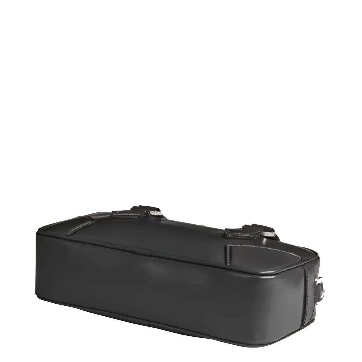 Montblanc borsa bowling piccola in pelle nera con design minimal e dettagli in metallo argentato elegante borsa bowling