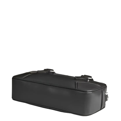 Montblanc borsa bowling piccola in pelle nera con design minimal e dettagli in metallo argentato elegante borsa bowling