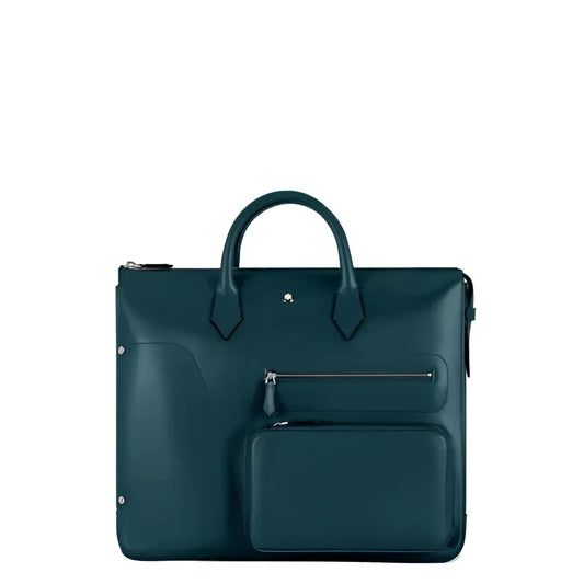 Montblanc borsa 24/7 soft blu legion 198736 borsa in pelle blu legion con maestria artigianale e hardware argento
