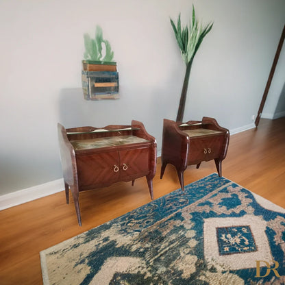 Paio di comodini in palissandro stile mid-century modern italiano, design anni 50