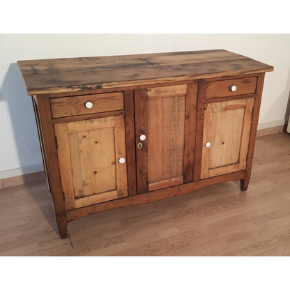 Credenza bassa in pino rustica, Sud Italia, Fine XIX° Secolo