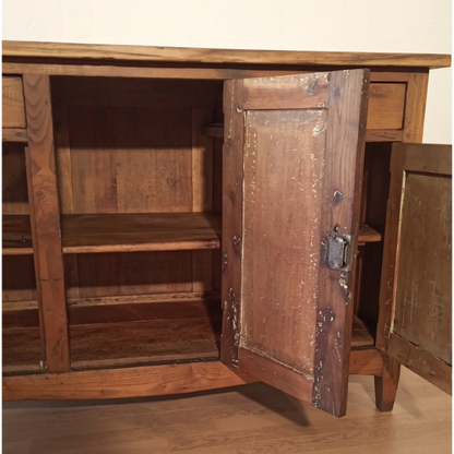 Credenza bassa in pino rustica, Sud Italia, Fine XIX° Secolo