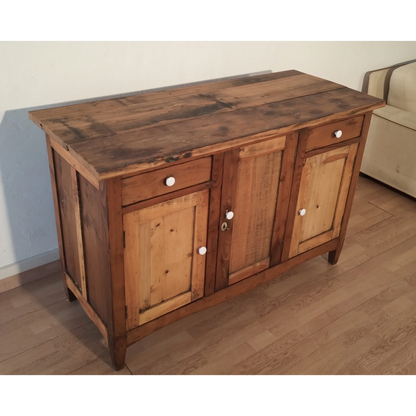 Credenza bassa in pino rustica, Sud Italia, Fine XIX° Secolo